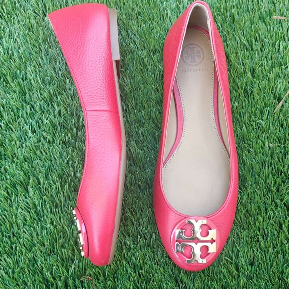 NEW Tory Burch Benton 2 Ballet Flat Nappa Leather in Brilliant Red - Picture 4 of 6